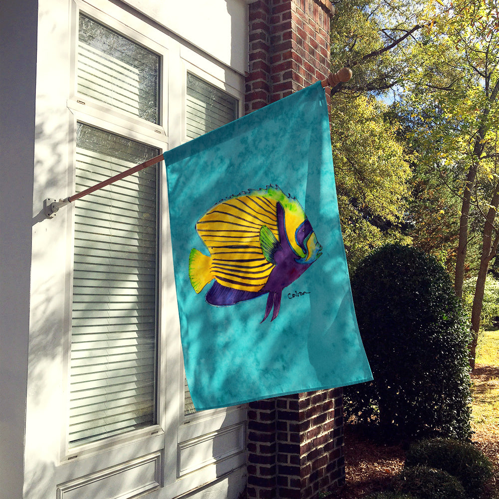Tropical Fish House Flag 28x40 Porch Sleeve Pole Decorative Outside Yard Banner Artwork Wall Hanging, Polyester