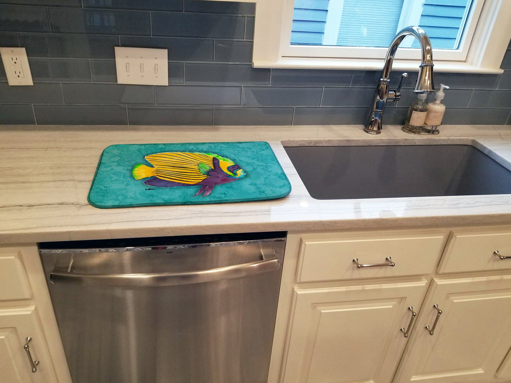 Tropical Fish Dish Drying Mat Absorbent Dish Drying Mat Pad for Kitchen Counter Dish Drainer Mat for Countertop, 14 x 21", Multicolor