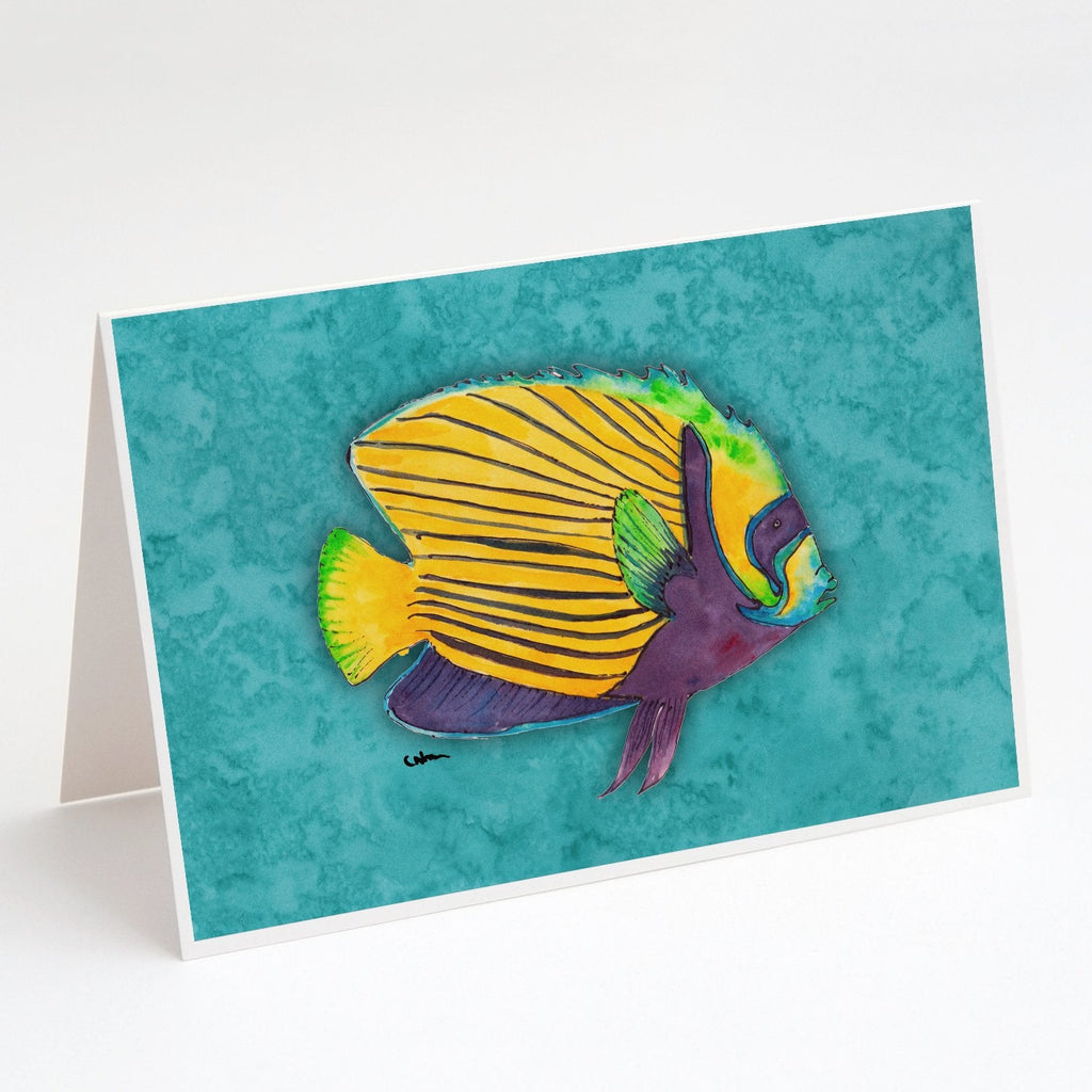 Tropical Fish Greeting Cards Pack of 8 Blank Cards with Envelopes Whimsical A7 Size 5x7