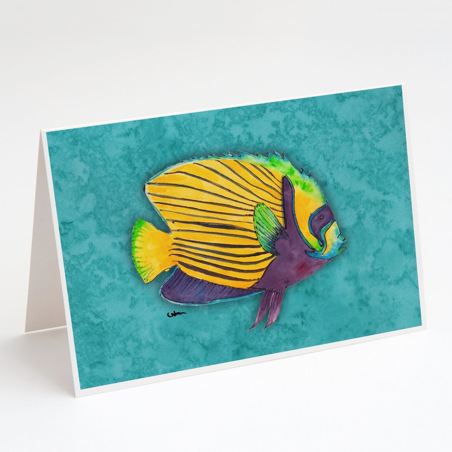 Tropical Fish Greeting Cards Pack of 8 Blank Cards with Envelopes Whimsical A7 Size 5x7