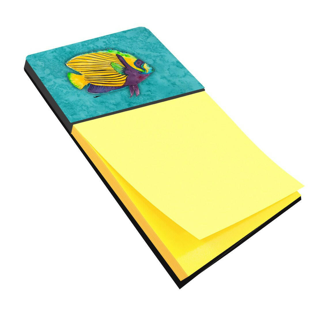 Tropical Fish Watercolor Sticky Note Holder Refillable Dispenser Desk Accessory 3x3 Pad Gift