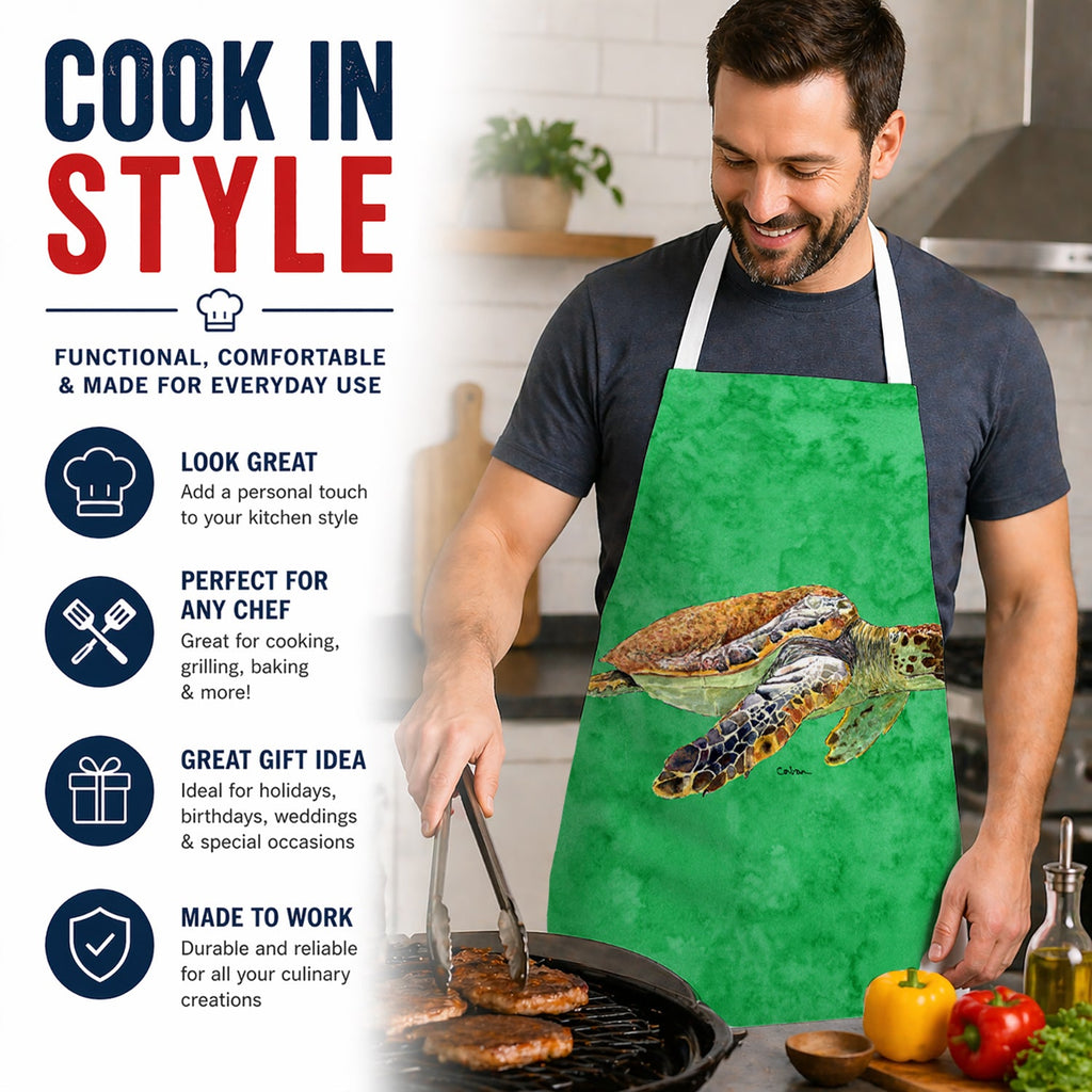 Turtle Apron Cooking Kitchen Server Baking Crafts Gardening for Adult Women Men, Unisex, Large, Multicolor