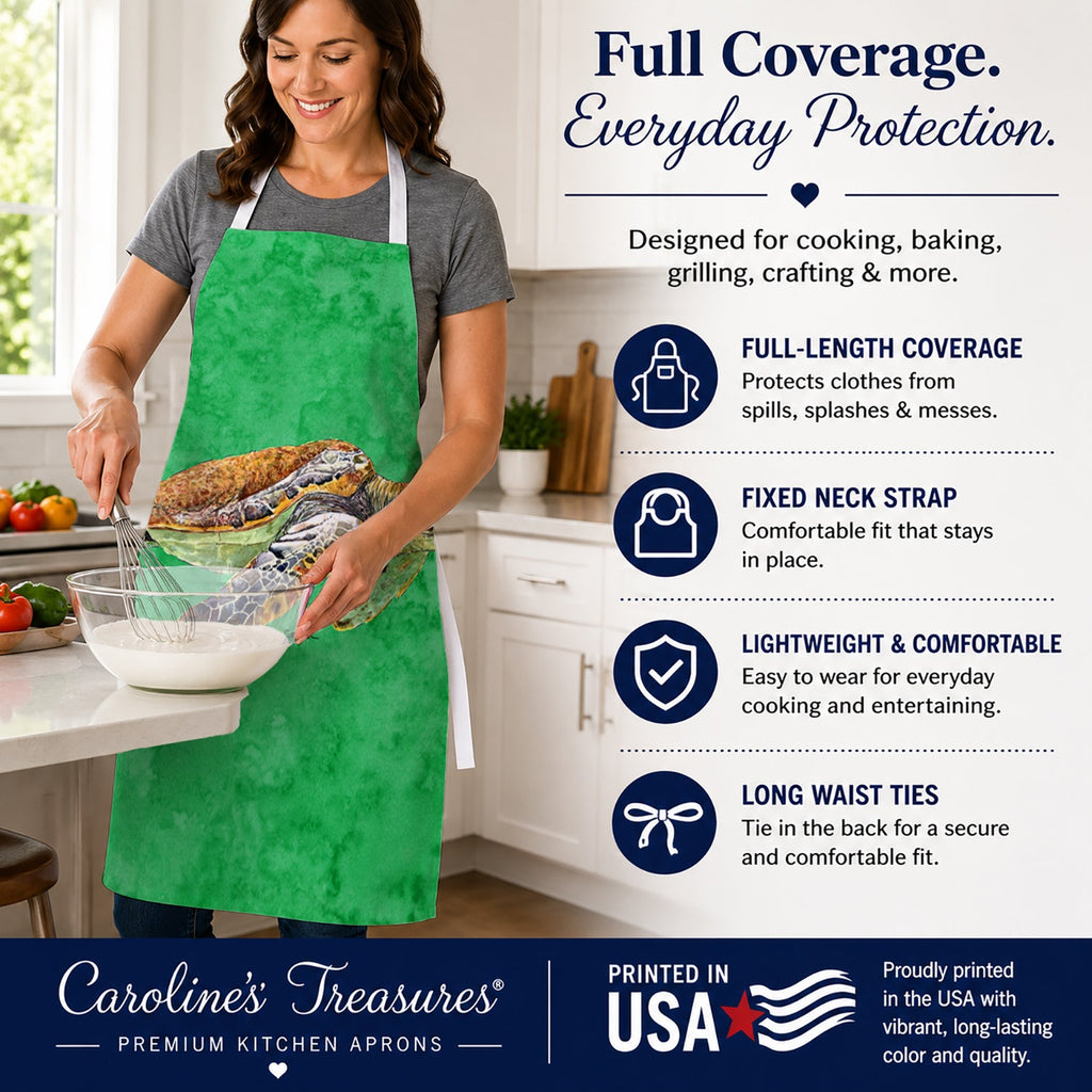 Turtle Apron Cooking Kitchen Server Baking Crafts Gardening for Adult Women Men, Unisex, Large, Multicolor