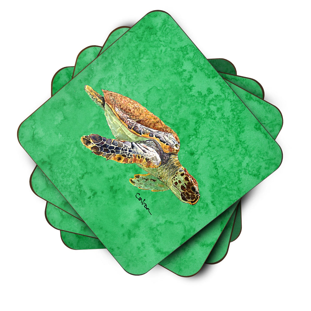 Turtle Foam Coasters Set of 4 Cup Coasters for Indoor Outdoor, Tabletop Protection, Anti Slip, Mouse pad Material