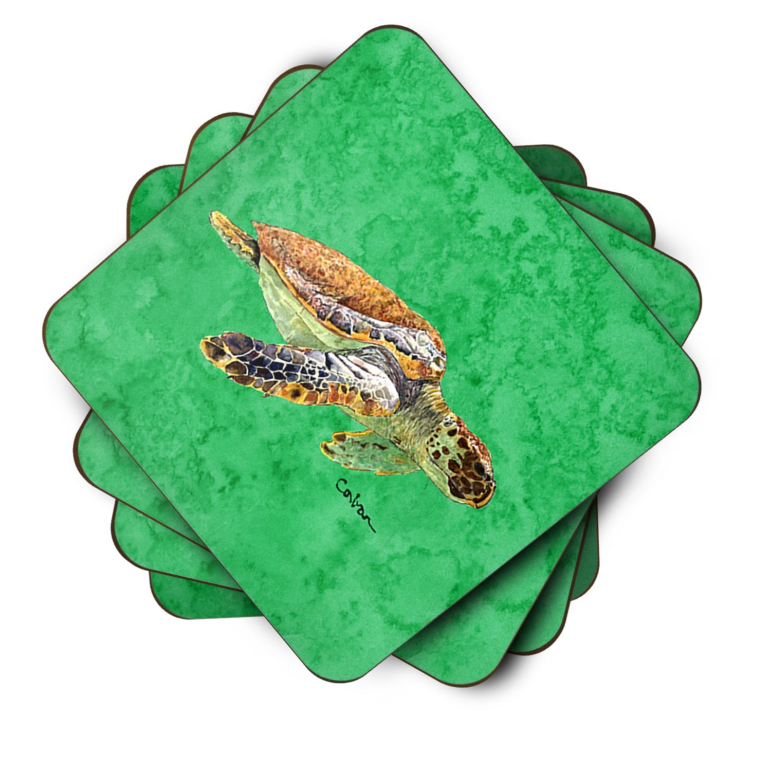 Turtle Foam Coasters Set of 4 Cup Coasters for Indoor Outdoor, Tabletop Protection, Anti Slip, Mouse pad Material