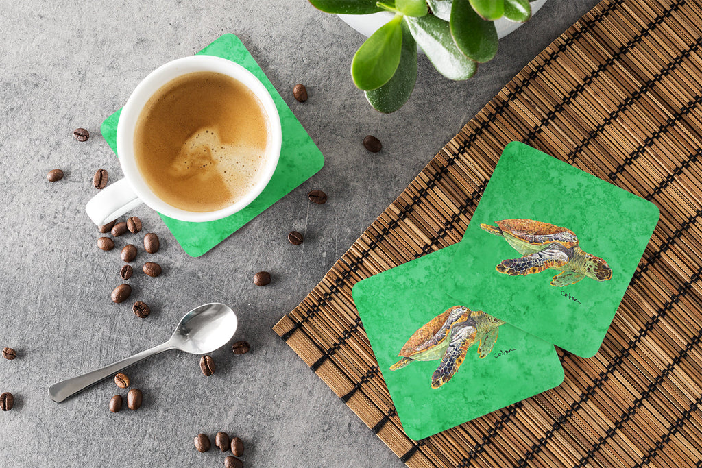 Turtle Foam Coasters Set of 4 Cup Coasters for Indoor Outdoor, Tabletop Protection, Anti Slip, Mouse pad Material