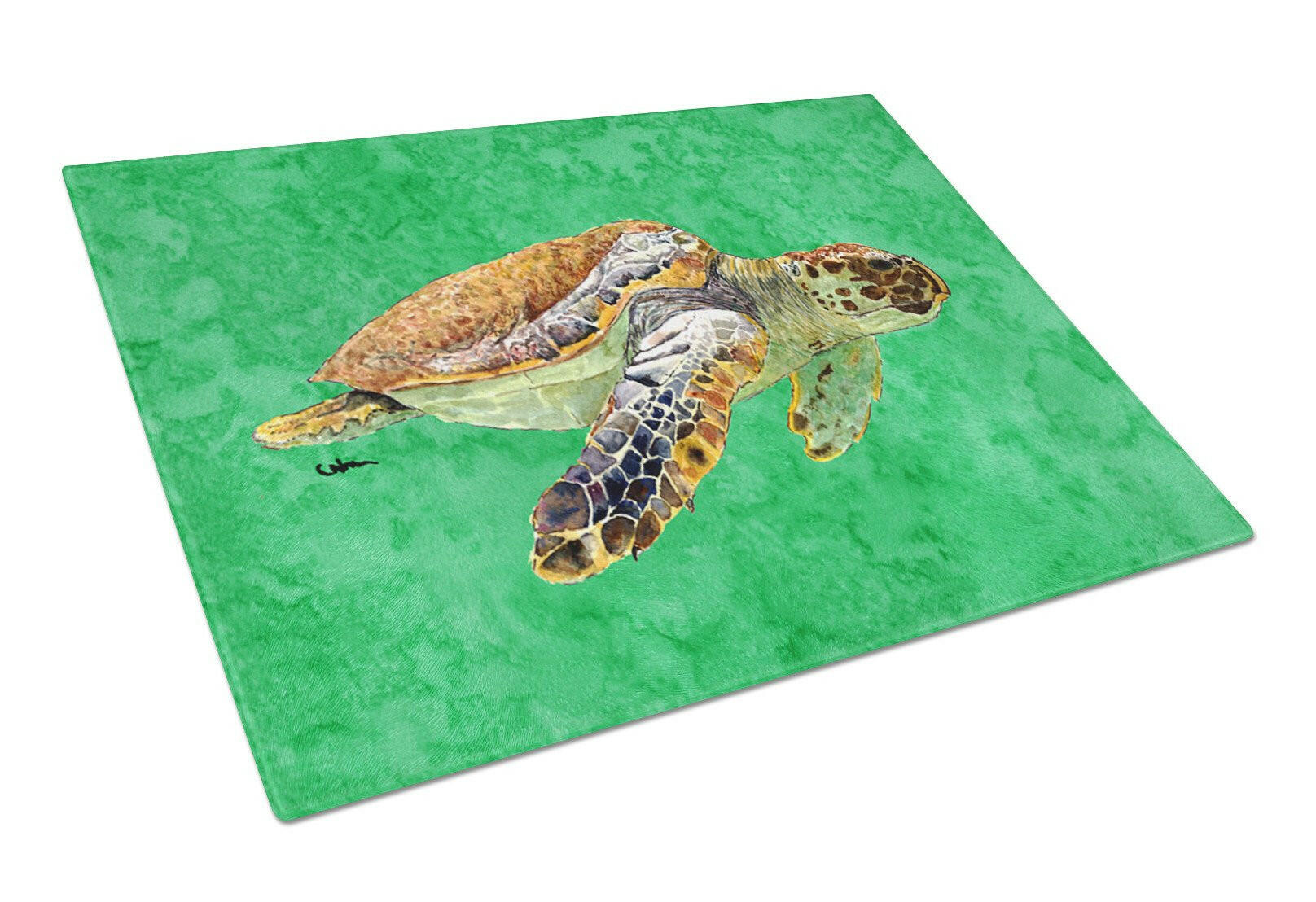 Turtle Cutting Board Tempered Glass Kitchen Cutting Surface, Heat Resistant Chopping, Non-Slip Feet, Food Prep & Serving