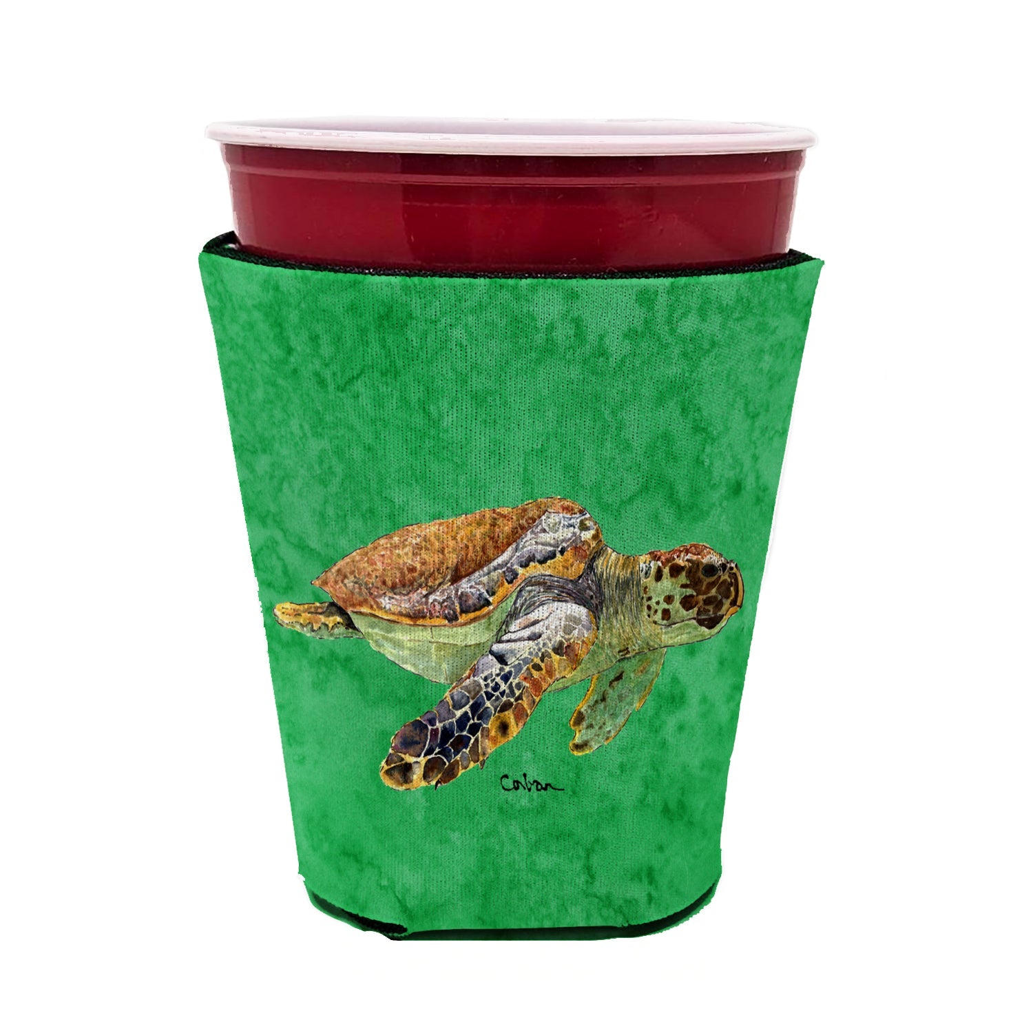 Turtle Red Cup Hugger Sleeve for 16–22 oz Party Cups, Insulated Foam Drink Holder for Iced Coffee, Tailgate & BBQ Reusable