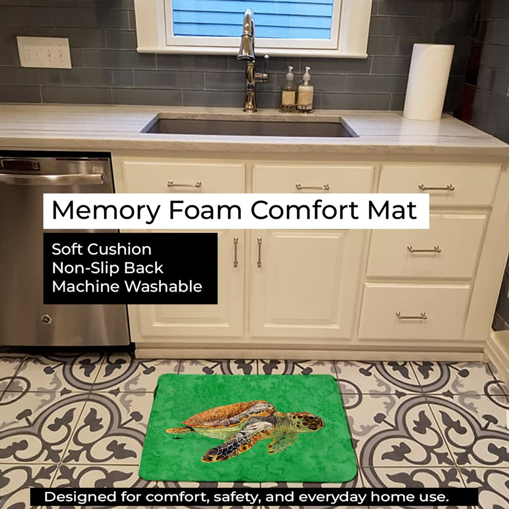 Turtle Memory Foam Kitchen Mat Machine Washable Anti-Fatigue Cushion Comfort Bath or Kitchen Rug