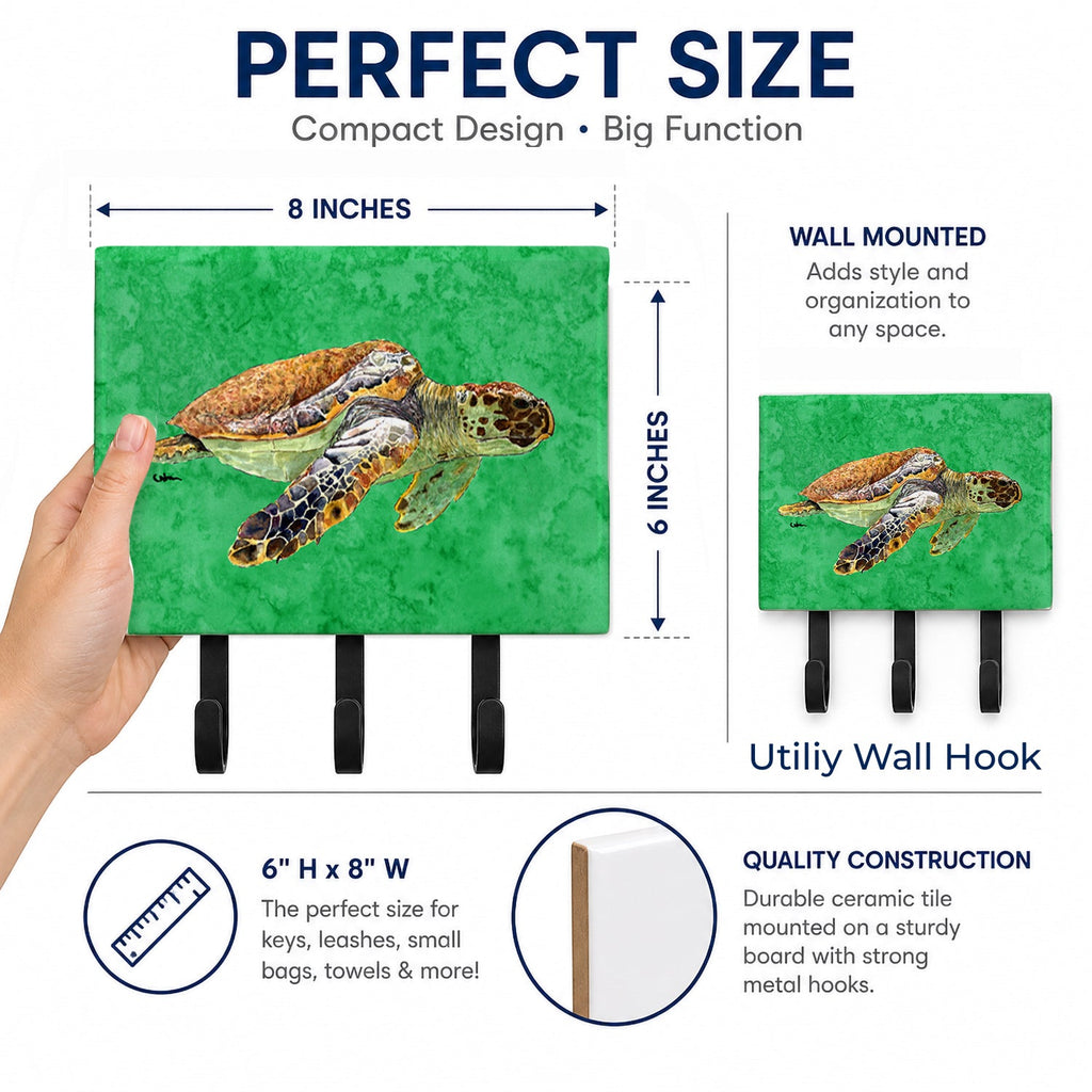 Turtle Leash or Key Holder Wall Hooks, Coat Rack Wall Mount, for Hanging Keys, Towels, Aprons, Leashes
