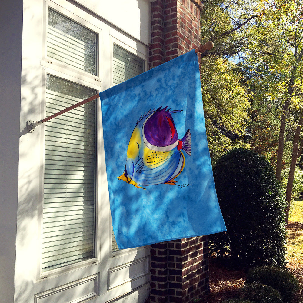 Tropical Fish House Flag 28x40 Porch Sleeve Pole Decorative Outside Yard Banner Artwork Wall Hanging, Polyester