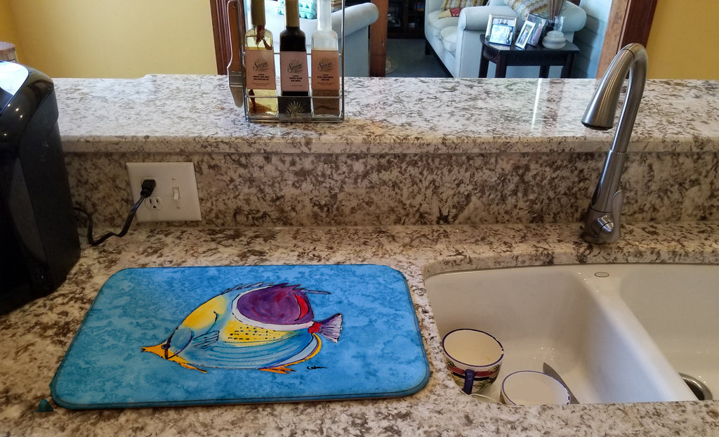Tropical Fish Dish Drying Mat Absorbent Dish Drying Mat Pad for Kitchen Counter Dish Drainer Mat for Countertop, 14 x 21", Multicolor