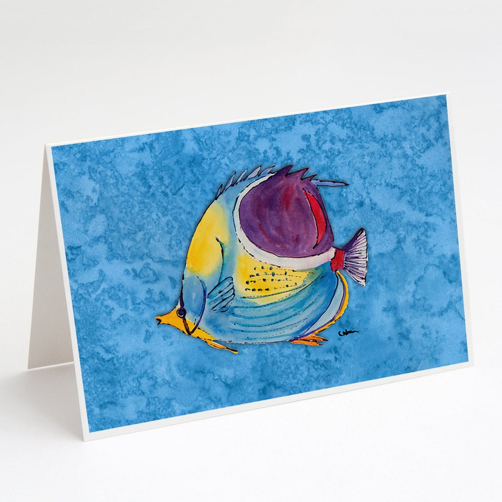 Tropical Fish Greeting Cards Pack of 8 Blank Cards with Envelopes Whimsical A7 Size 5x7