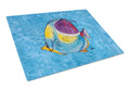 Tropical Fish Cutting Board Tempered Glass Kitchen Cutting Surface, Heat Resistant Chopping, Non-Slip Feet, Food Prep & Serving