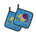 Tropical Fish Pot Holder Set of 2 Heat Resistant Quilted Hot Pads 7.5 x 7.5 Inch, Insulated Kitchen Trivets for Cooking & Baking