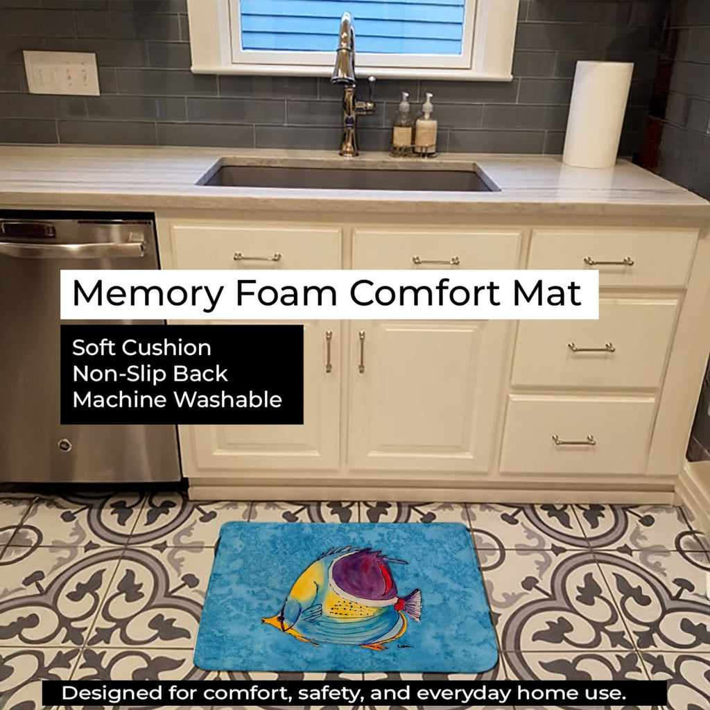 Tropical Fish Memory Foam Kitchen Mat Machine Washable Anti-Fatigue Cushion Comfort Bath or Kitchen Rug