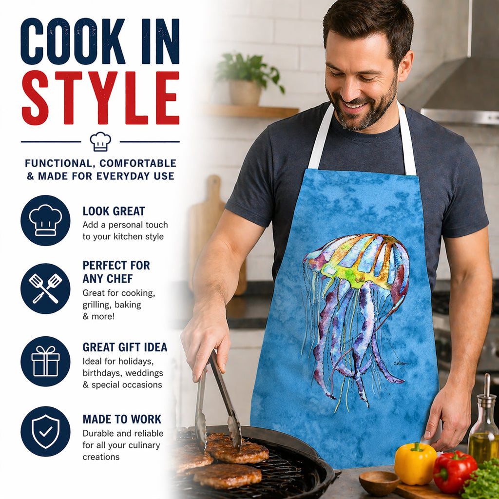 Jellyfish Apron Cooking Kitchen Server Baking Crafts Gardening for Adult Women Men, Unisex, Large, Multicolor