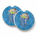 Jellyfish Set of 2 Cup Holder Car Coasters Absorbent Round Sandstone Coasters Gifts for Men or Women, 2.5, Multicolor