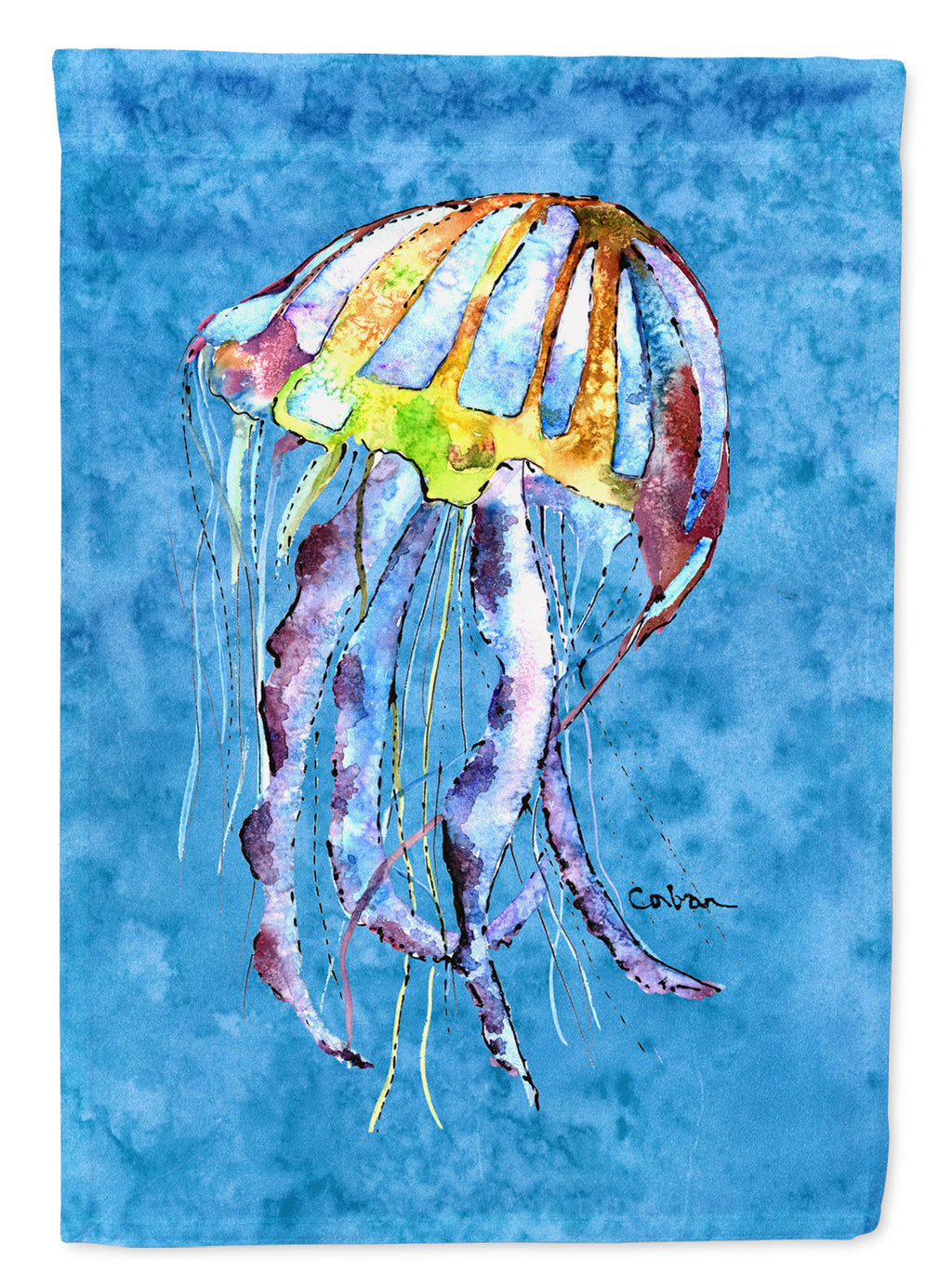 Jellyfish House Flag 28x40 Porch Sleeve Pole Decorative Outside Yard Banner Artwork Wall Hanging, Polyester