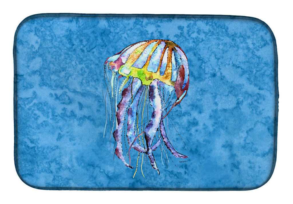 Jellyfish Dish Drying Mat Absorbent Dish Drying Mat Pad for Kitchen Counter Dish Drainer Mat for Countertop, 14 x 21", Multicolor