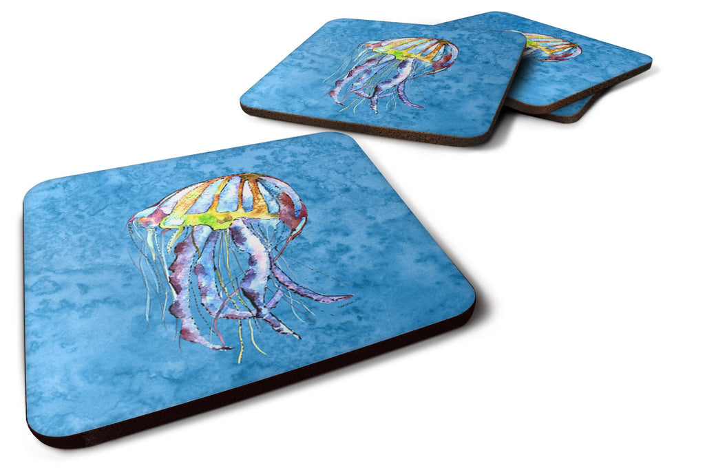 Jellyfish Foam Coasters Set of 4 Cup Coasters for Indoor Outdoor, Tabletop Protection, Anti Slip, Mouse pad Material