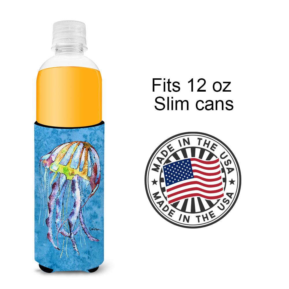 Jellyfish Slim Can Hugger , Insulated Foam Hugger for 12 oz Slim Cans, Beer Bottles & Water Bottles, Printed in USA