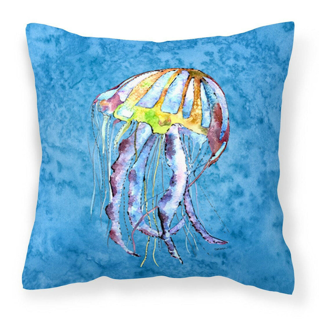 Jellyfish Decorative Throw Pillow 14x14 Indoor Outdoor Accent Cushion, Fabric Cover with Insert for Sofa, Bed, Porch & Living Room