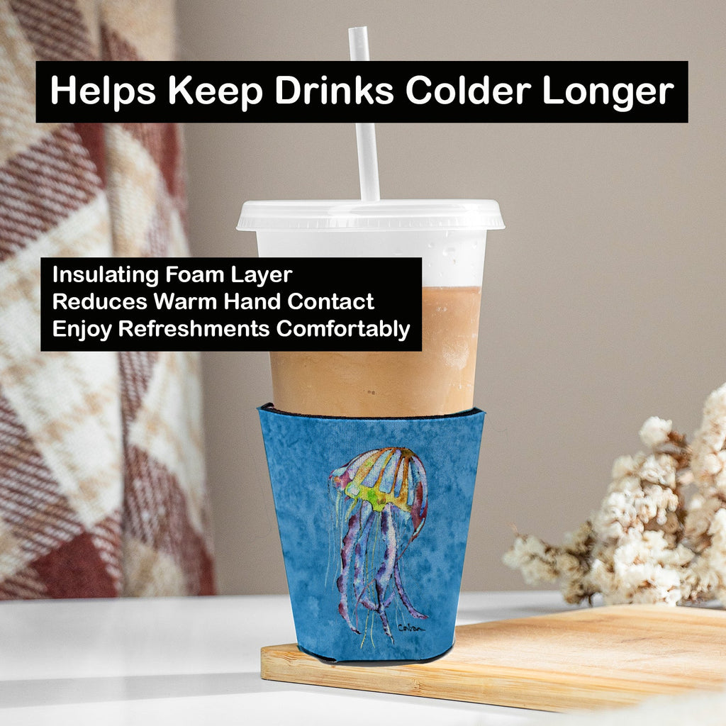 Jellyfish Red Cup Hugger Sleeve for 16–22 oz Party Cups, Insulated Foam Drink Holder for Iced Coffee, Tailgate & BBQ Reusable