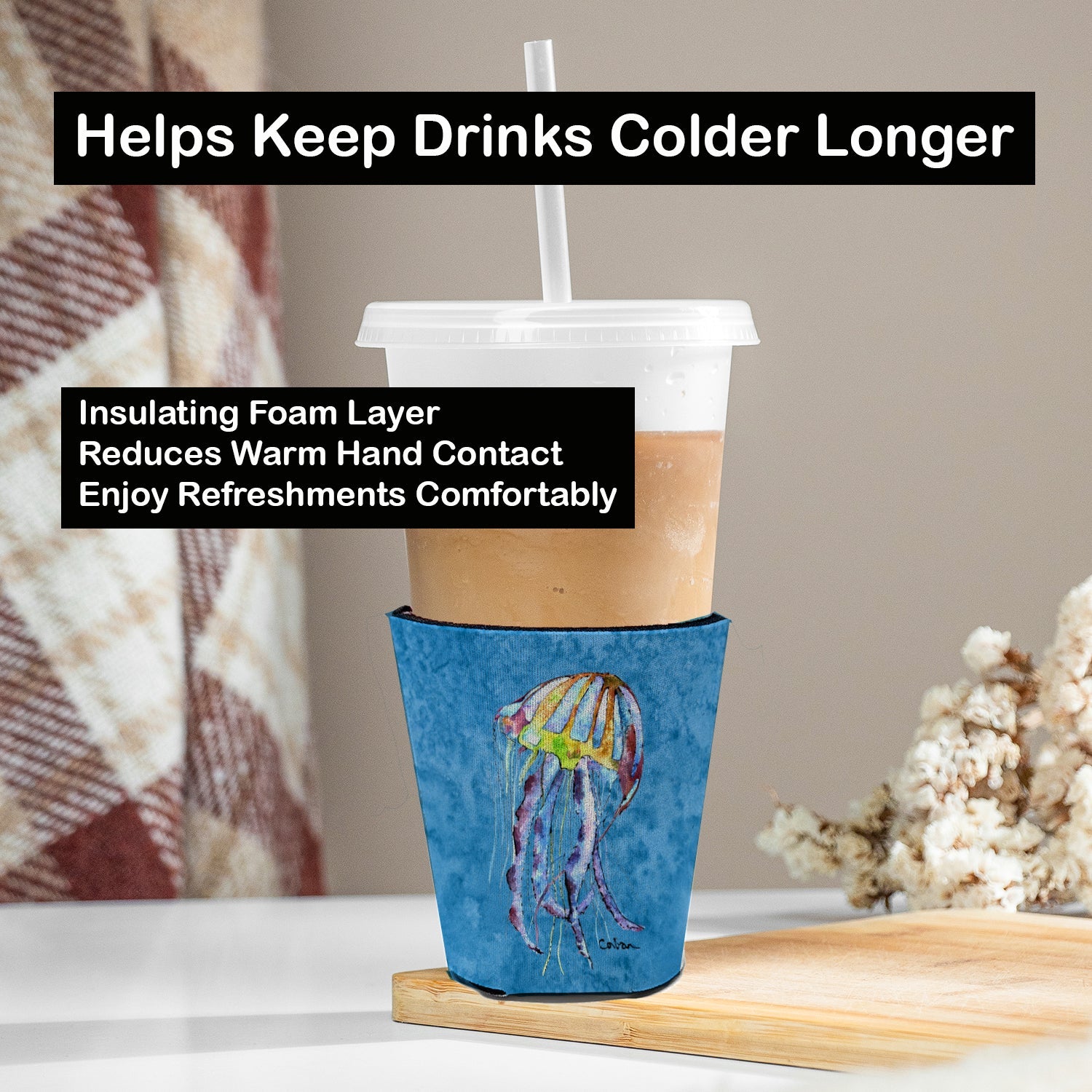 Jellyfish Red Cup Hugger Sleeve for 16–22 oz Party Cups, Insulated Foam Drink Holder for Iced Coffee, Tailgate & BBQ Reusable