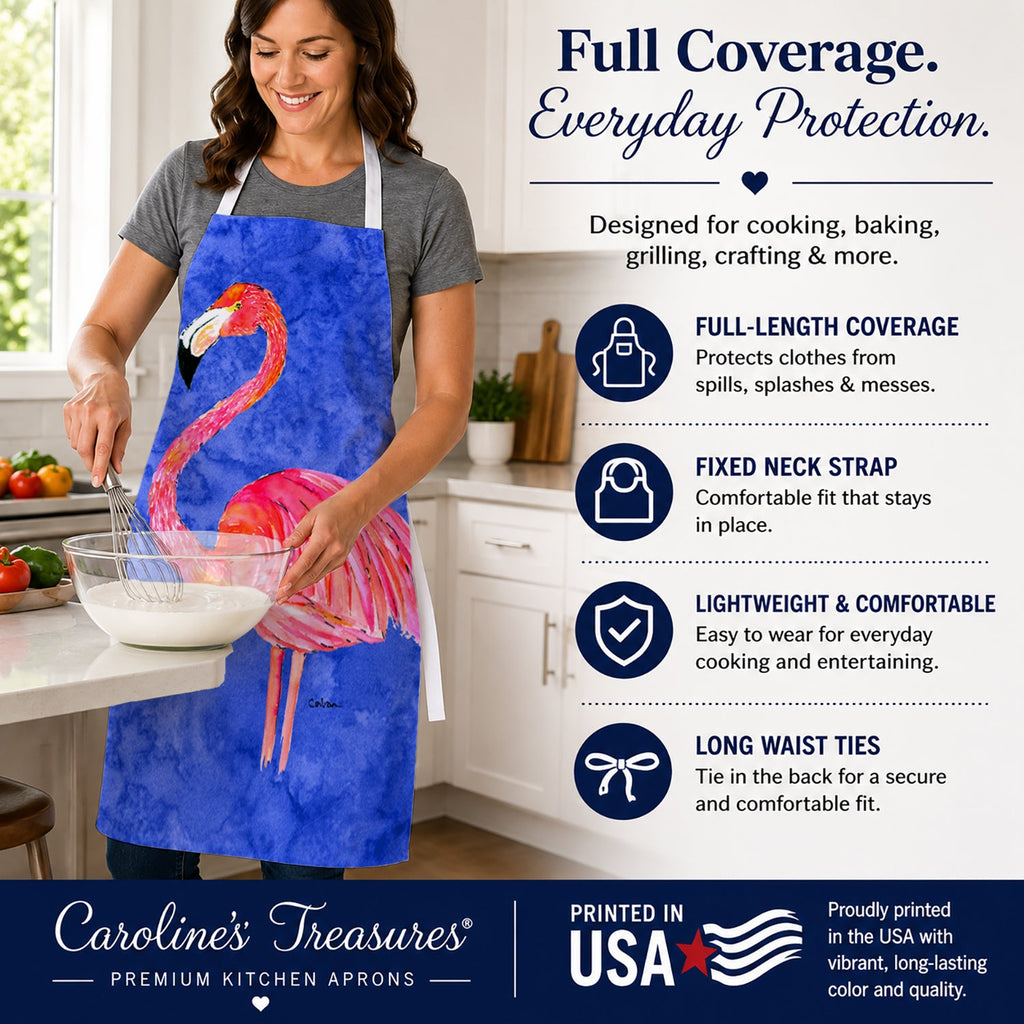 Flamingo Apron Cooking Kitchen Server Baking Crafts Gardening for Adult Women Men, Unisex, Large, Multicolor