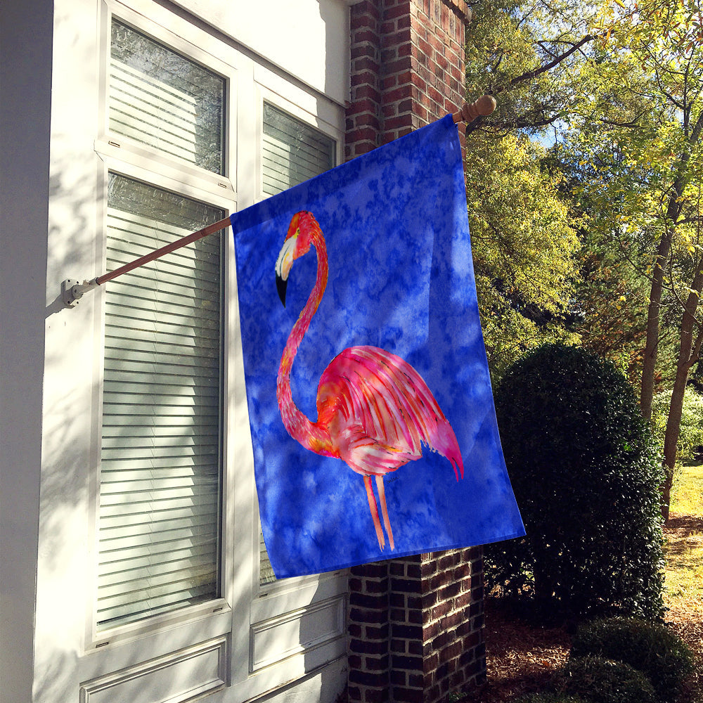 Flamingo House Flag 28x40 Porch Sleeve Pole Decorative Outside Yard Banner Artwork Wall Hanging, Polyester