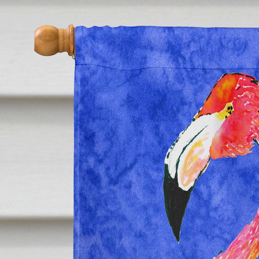 Flamingo House Flag 28x40 Porch Sleeve Pole Decorative Outside Yard Banner Artwork Wall Hanging, Polyester