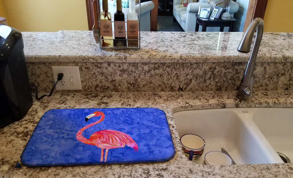 Flamingo Dish Drying Mat Absorbent Dish Drying Mat Pad for Kitchen Counter Dish Drainer Mat for Countertop, 14 x 21", Multicolor