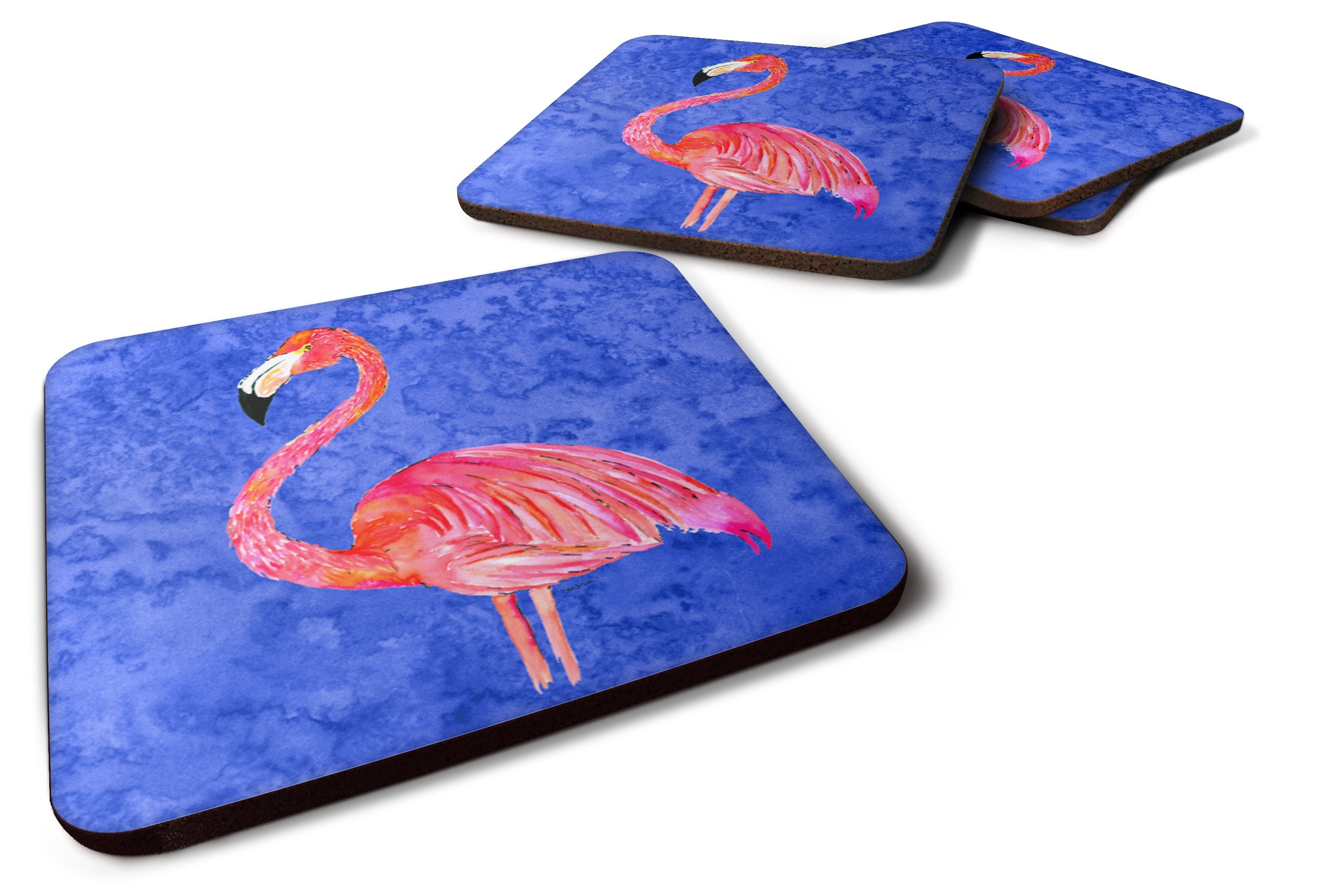Flamingo Foam Coasters Set of 4 Cup Coasters for Indoor Outdoor, Tabletop Protection, Anti Slip, Mouse pad Material