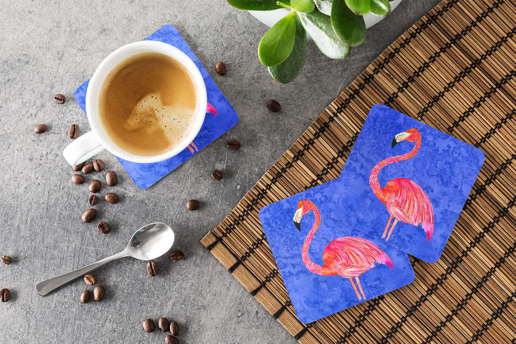 Flamingo Foam Coasters Set of 4 Cup Coasters for Indoor Outdoor, Tabletop Protection, Anti Slip, Mouse pad Material