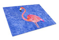 Flamingo Cutting Board Tempered Glass Kitchen Cutting Surface, Heat Resistant Chopping, Non-Slip Feet, Food Prep & Serving