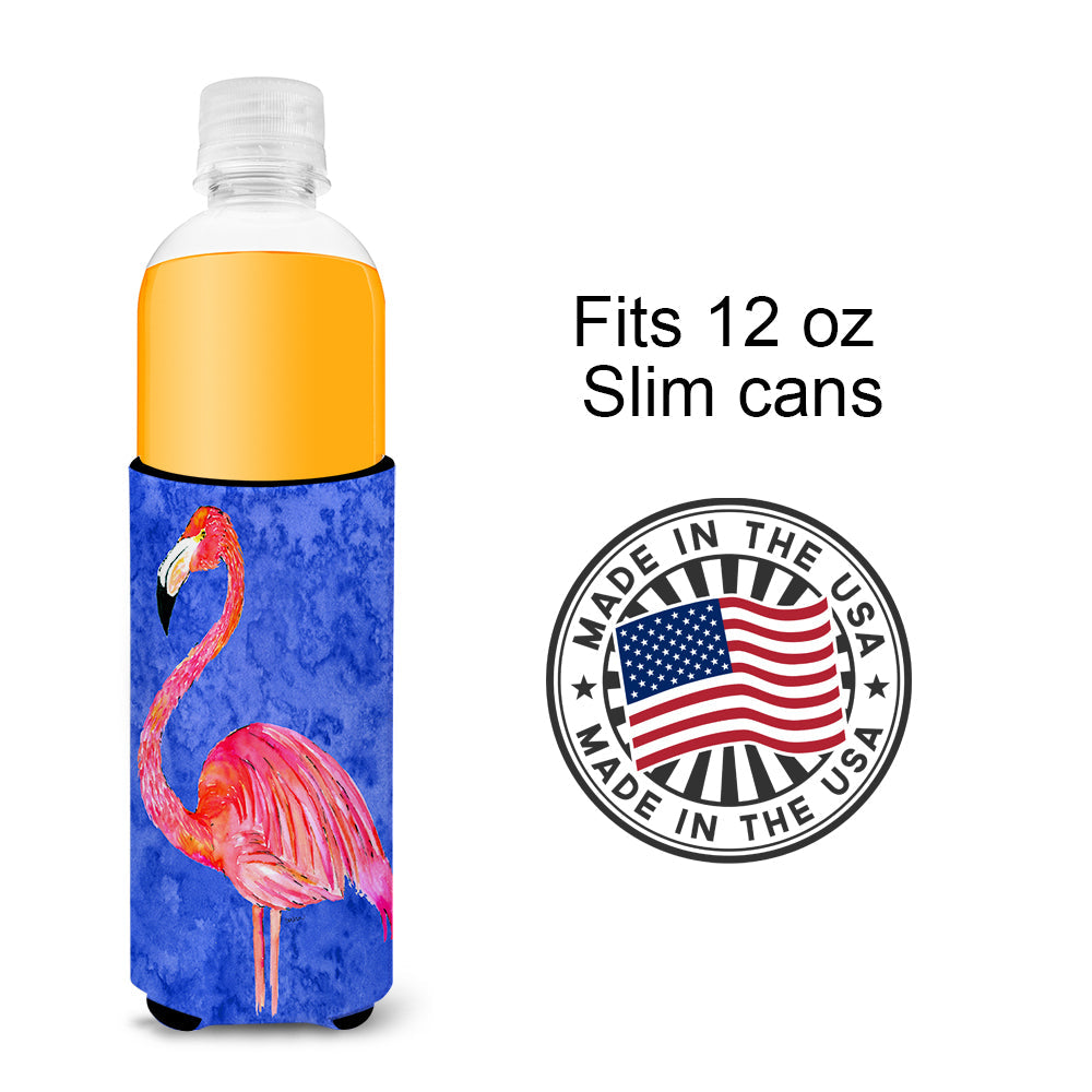 Flamingo Slim Can Hugger , Insulated Foam Hugger for 12 oz Slim Cans, Beer Bottles & Water Bottles, Printed in USA