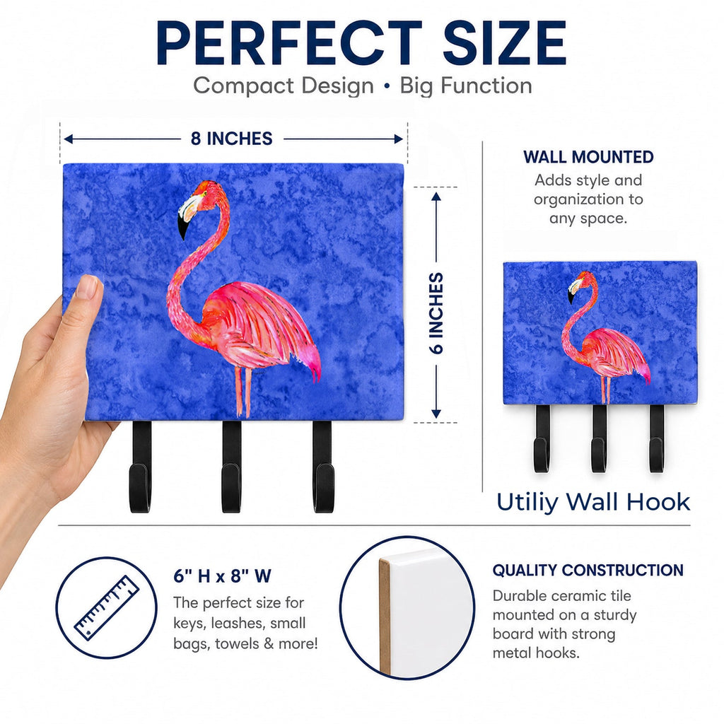 Flamingo Leash or Key Holder Wall Hooks, Coat Rack Wall Mount, for Hanging Keys, Towels, Aprons, Leashes