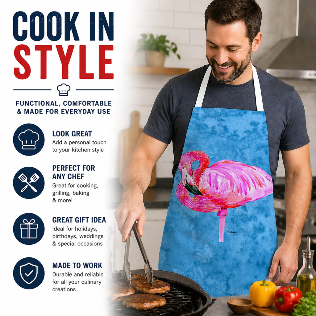 Flamingo Apron Cooking Kitchen Server Baking Crafts Gardening for Adult Women Men, Unisex, Large, Multicolor