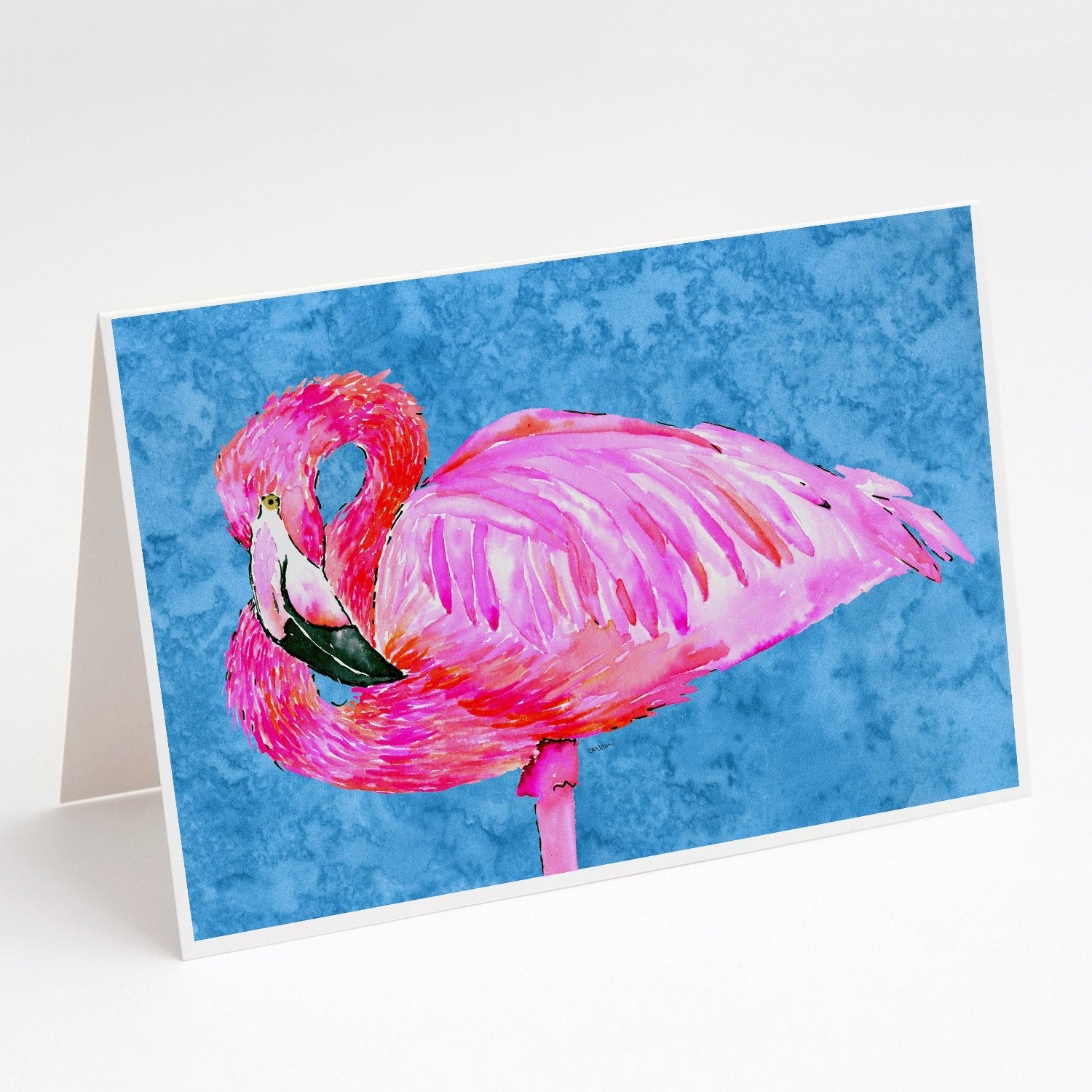 Flamingo Greeting Cards Pack of 8 Blank Cards with Envelopes Whimsical A7 Size 5x7