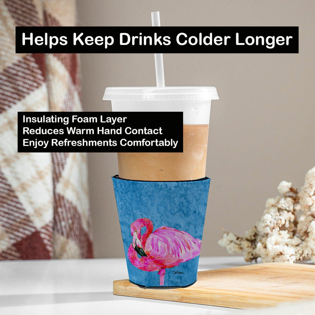 Flamingo Red Cup Hugger Sleeve for 16–22 oz Party Cups, Insulated Foam Drink Holder for Iced Coffee, Tailgate & BBQ Reusable