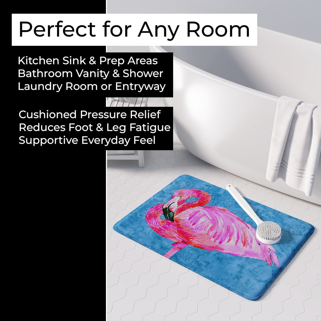 Flamingo Memory Foam Kitchen Mat Machine Washable Anti-Fatigue Cushion Comfort Bath or Kitchen Rug