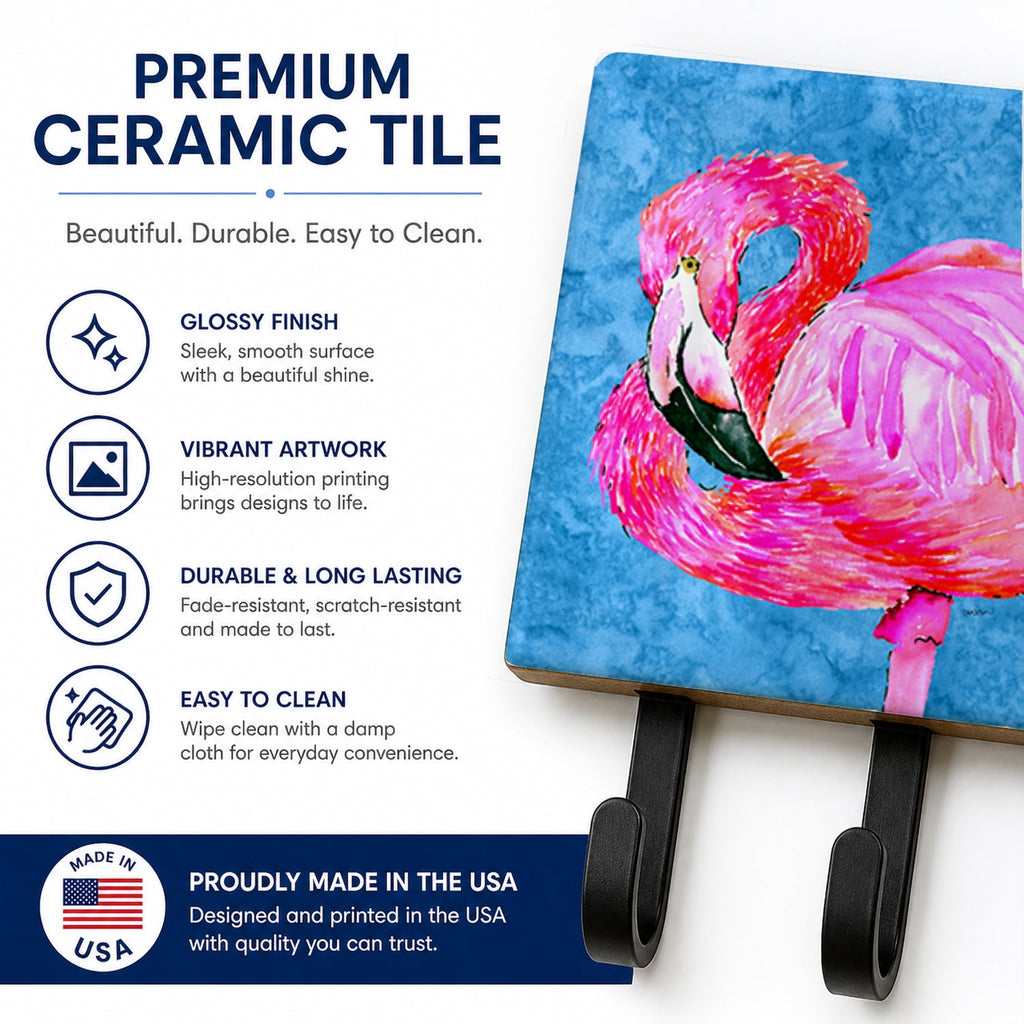 Flamingo Leash or Key Holder Wall Hooks, Coat Rack Wall Mount, for Hanging Keys, Towels, Aprons, Leashes