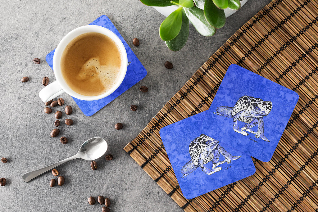 Frog Foam Coasters Set of 4 Cup Coasters for Indoor Outdoor, Tabletop Protection, Anti Slip, Mouse pad Material