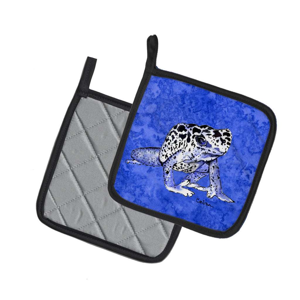Frog Pot Holder Set of 2 Heat Resistant Quilted Hot Pads 7.5 x 7.5 Inch, Insulated Kitchen Trivets for Cooking & Baking