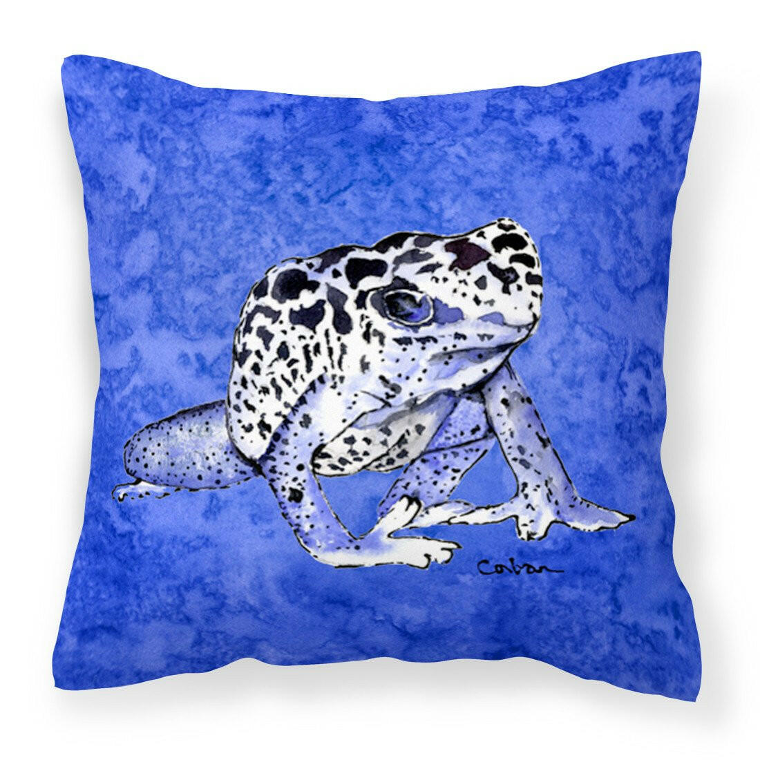 Frog Decorative Throw Pillow 14x14 Indoor Outdoor Accent Cushion, Fabric Cover with Insert for Sofa, Bed, Porch & Living Room
