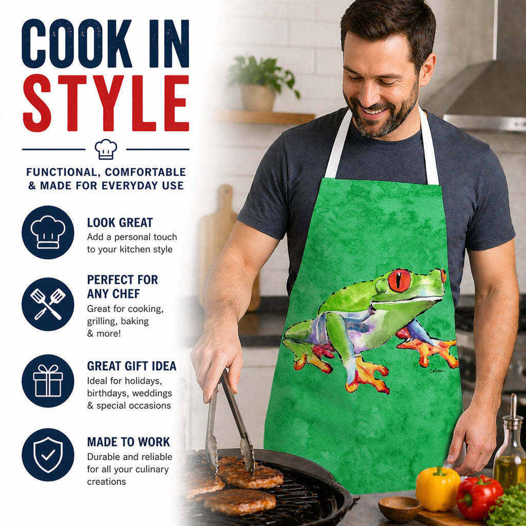 Frog Apron Cooking Kitchen Server Baking Crafts Gardening for Adult Women Men, Unisex, Large, Multicolor