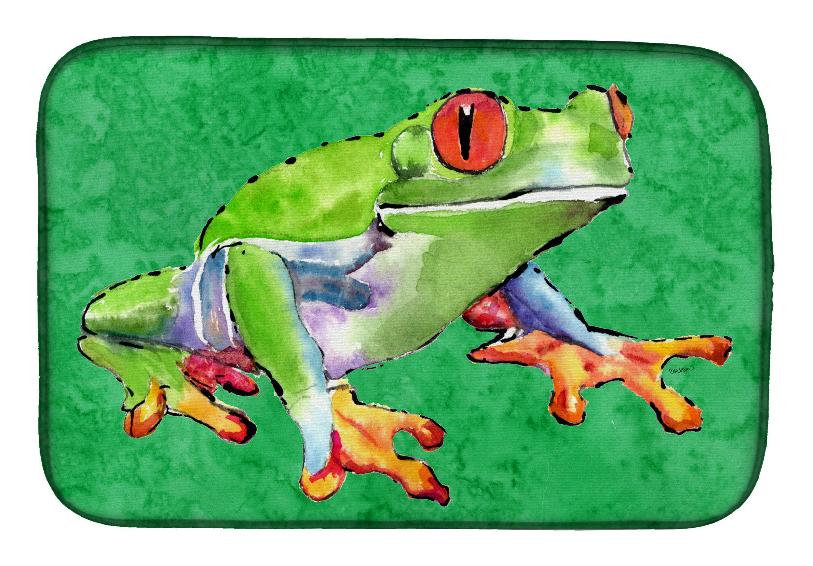 Frog Dish Drying Mat Absorbent Dish Drying Mat Pad for Kitchen Counter Dish Drainer Mat for Countertop, 14 x 21", Multicolor
