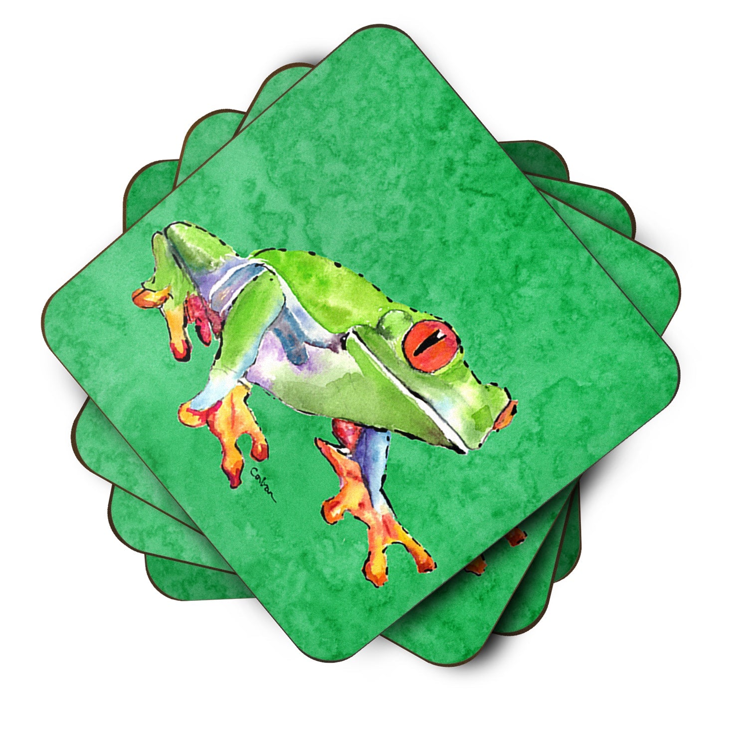 Frog Foam Coasters Set of 4 Cup Coasters for Indoor Outdoor, Tabletop Protection, Anti Slip, Mouse pad Material