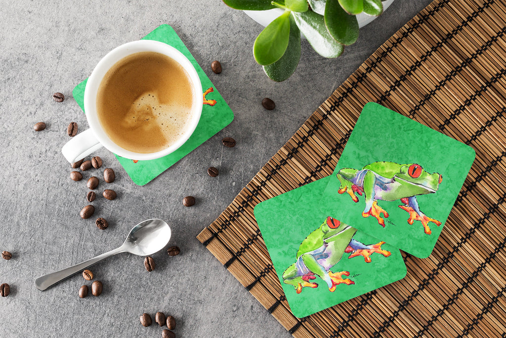 Frog Foam Coasters Set of 4 Cup Coasters for Indoor Outdoor, Tabletop Protection, Anti Slip, Mouse pad Material